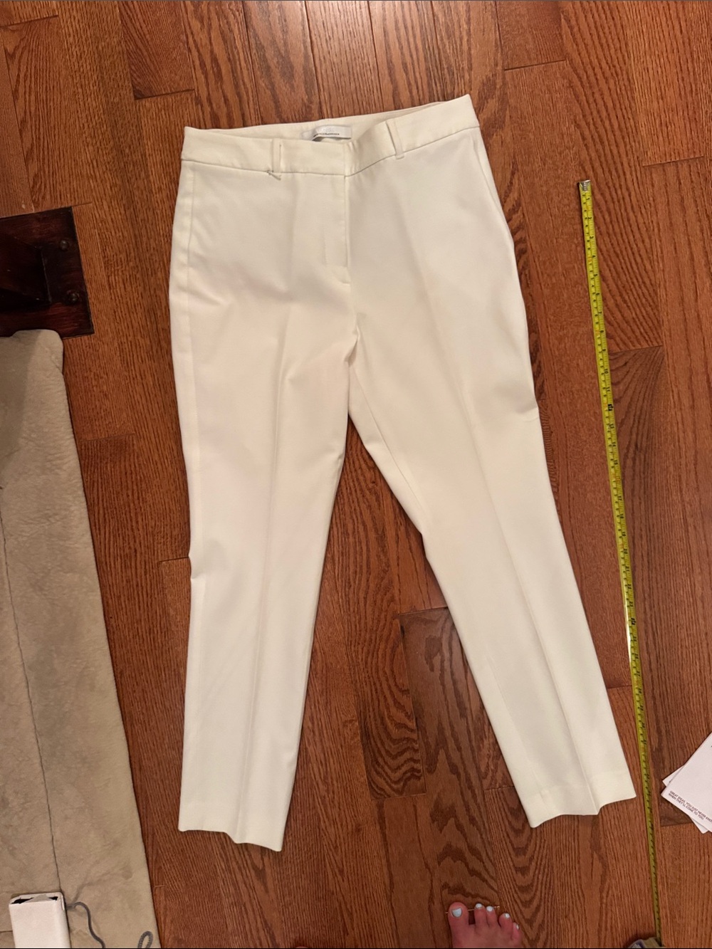 White House Black Market Cream Ankle Dress Trousers